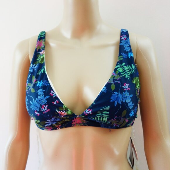 Birds of Paradise Tropical Blue Bikini Top (M) NWT! - Picture 1 of 8